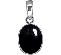 DAURAYA GEMS Certified 6.25 Ratti 5.79 Carat Deluxe Quality Natural Black Onyx (Sulemani Hakik/Akik) Silver Pendant, 100% Loose Gemstone, Lab Certified (Top AA Quality