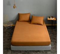 dauyavv 1 Pc Fitted Sheet With Elastic Black Color Queen Size Bed Sheets Set Double Bed Linen 200x220 621 (Color : Type 6, Size : 120x200cmX25)