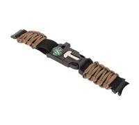 DAUZ Paracord Compass Bracelet, 6 in 1 Adjustable Nylon Paracord Bracelet for Outdoor Climbing (Brown)