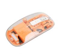 DAUZ Wireless Mouse, Wireless Mouse, Transparent Anti-Slip Wheel BT5.1 BT5.1 2.4GHz 400mAh Ergonomic for Desktop Computer for PC (Orange)