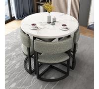 DAVBIR Office Reception Room Club Table And Chair Set, Coffee Shop Leisure Table, Small Conference Room Tables, For Balcony Bedroom Cafe Hotel Corridor Apartment Living Room (Color : Light gray)