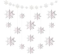 DAVBNM 16 Pcs 3D Snowflake Hanging Decorations Christmas Party Decorations, Christmas Ornaments, 3D Snowflake Hanging Pendant for Xmas Winter Wonderland Frozen Themed Party