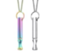 DAVBNM 2 Pcs Breathing Necklace, Stress Relief Mindful or Anxiety Relief, Whistle Necklace for Breathing Exercises