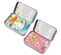 DAVBNM 2 Pcs Little Pocket Bear Hug in a Tin Box Pocket Hug Plush Toys Mini Stuffed Worry Bear Tiny Teddy Bear in a tin Thinking of You Get Well Soon Gifts Lover Friend Couple for Women