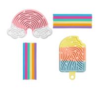 DAVBNM 2 Pcs Sensory Activity Board, Sensory Board, Silicone Fidget Board, With 24 Pcs 15CM Sticks, Fidget Toy for Stress Relief for Adults