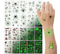 DAVBNM 20 Sheets Halloween Temporary Tattoos for Kids, Fake Spider Stickers for Children's, Decorations Face Makeup Accessories, Halloween Party Favors