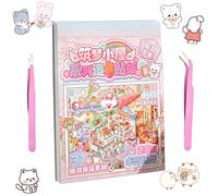 DAVBNM 20 Themes Sticker Therapy Store, 3D House Stickers, 3D Sticker Scene Book, Scene Stickers for DIY to Relieve Stress and Pass The Time, with Two Tweezers, Perfect Gifts