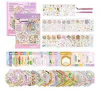 DAVBNM 26PCS 3D House Stickers, 3D Sticker Scene, DIY 3D House Stickers, Fun DIY Stickers Scene, Cartoon Stickers, Stickers for Kids(with 2 Tweezers)