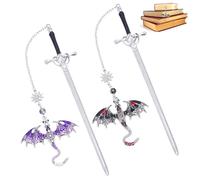 DAVBNM 2PCS Dragon Bookmark, Fourth Wing Bookmark, Gothic Dragon Book Marker, Funky Bookmarks, Metal Bookmarks for Readers Book Lovers Teacher