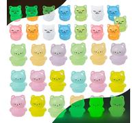 DAVBNM 33 Pcs Mini Cat Figurines, Tiny Resin Luminous Animals, Little Miniature Figures Animal for Fairy Garden Landscape Home Dollhouse Decor Party Cake Headbands DIY