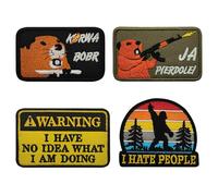DAVBNM 4PCS Iron on Patches, Embroidered Patches for Clothes, Embroidered Repair & Applique Patches, DIY Sew & Hook and Loop