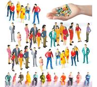 DAVBNM 50 Pieces Mini People Figurines 1:50 Scale Tiny People Model Trains Architectural Plastic Miniature Figurines Toy Mini Architectural Plastic for Miniature Scenes