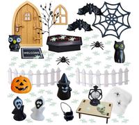 DAVBNM 71pcs Halloween Dollhouse Decoration, Mini Halloween Landscape Props Lightweight Miniatures, Dollhouse Miniature Ornament Set, Decor Stylish Tiny Ornaments Mini Decoration for Home Landscape