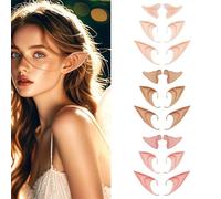 DAVBNM 9 Pairs Elf Ears, Soft Pointed Goblin Latex Elf Ears, Cosplay Halloween Party Elven Vampire Ear for Live Broadcast Props Anime Dress Up Accessories, 3 Sizes (Light,Pink,Dark)