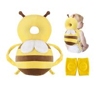DAVBNM Baby Head Protector Backpack, Baby Head Protection Backpack, Knee Pads for Crawling, Protection Safety Pads for 4-24 Months Toddler Baby Learning Walking Crawling (Cute, Yellow)