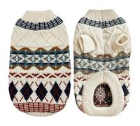 DAVBNM Dog Jumper Knitted Turtleneck Knitting Sweater Coat, Boho Dog Sweater, Knitted Pullover Soft Turtleneck Clothes Vest, Warmer Thickening Pullover Knitwear Crochet Coat Clothes for Small Dogs