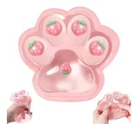 DAVBNM Giant Taba Squishy Paw Toys, Cat Paw Squeeze Toy, Kawaii Soft Taba Fufu CatPaw Squishies Sensory Toy Fufu Squishies Fidget Toys Super Soft Big Strawberry CatPaw SqueezeToy for Stress Relief