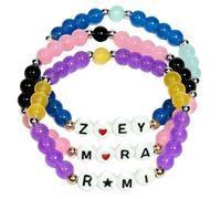 DAVBNM K-pop De-mon Merch Bracelets, K-pop Girl Inspired Bracelets Merch, Stackable Stretch Bracelet, Letter Charm Bracelet for K-pops Stuff Fans Cosplay Outfit Gifts Accessories Jewelry Birthday Xmas