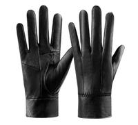 DAVBNM Leather Gloves Womens, Quick Dry Soft Fleece Lined Thermal Gloves Womens Perfect, Winter Warm Cashmere Lining Touchscreen Ladies Glove, Extra Soft Warm Ladies Waterproof Glove for Driving Gifts