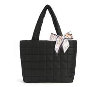 DAVBNM Quilted Tote Bags for Women, Lightweight Puffer Laptop Handbag for School, Work Bags for Teacher & College, Ladies Handbags & Shoulder Bags for Shopping Work Travel Gym Beach, 43 * 30 * 12CM
