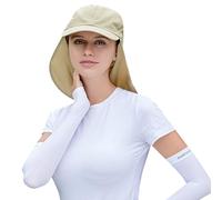 DAVBNM TYXHXTF Waterproof Baseball Cap Mens with Neck Flap, Outdoor Brim Sun Legionnaires Hat, UV Protection Sun Hats Women, Sun Safe Bush Cap Gents and Long Neck Cover Hiking Breathable Adjustable