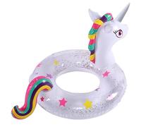 DAVBNM Unicorn Inflatable Floats Rings for Kids, Inflatable Pool Float, Girls Unicorn Inflatable Pool Rings Floaties with Glitter for Kids Swimming Pool Water Sports, Summer Swimming Pool Toys Party