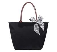 DAVBNM Women's Tote Bag, Foldable Shoulder Bag Handbag with Zip & Top Handle, Tote Shopping Bags Beach Travel Bags for Work, School, Travel, Leisure, Shopping, with Silk Scarf