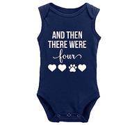 Davcielaora And Then There were Four My Siblings Have Paws-New to The Crew- Newborn One-Piece Baby Bodysuits3-6 Months Navy