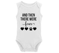 Davcielaora And Then There were Four My Siblings Have Paws-New to The Crew- Newborn One-Piece Baby Bodysuits3-6 Months White