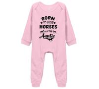 Davcielaora Born To/Ride Horses with Auntie Unisex Baby Bodysuit Romper One Piece Jumpsuit Outfits Pink Long Sleeve Rompers