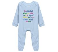 Davcielaora Cute/Rascals &Baby Clothes Careful Say Me Grandma's Crazy Funny0-3 Months Blue Long Sleeve Rompers