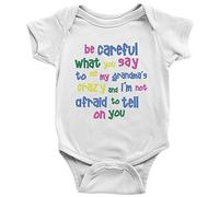 Davcielaora Cute/Rascals &Baby Clothes Careful Say Me Grandma's Crazy Funny12-18 Months White Short Sleeve
