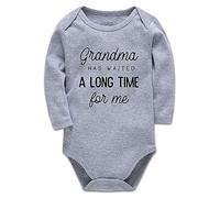 Davcielaora Grandma Gifts Newborn Baby Bodysuit Clothes/Funny Baby Bodysuits for Girls Boy Grey 0-3 Months Long Sleeve