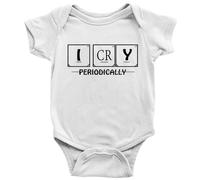 Davcielaora I Cry Periodically/Baby Crying/Funny Cute Infant Creeper, One-Piece Baby Bodysuit 3-6 Months White