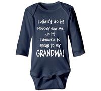 Davcielaora I Demand to Speak to My Grandma Baby Bodysuit Infant Rompers Toddler Outfit