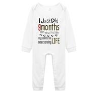 Davcielaora I Just Did 9 Months On The Inside & My Parents are Now Serving Life/Funny Baby Bodysuit White Long Sleeve Rompers 0-3 Months
