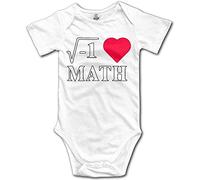 Davcielaora I Love Math Heart Baby Infant Cotton Comfort Mom's Favorite Bodysuit Onesie Jumpsuit