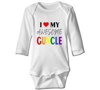 Davcielaora I Love My Awesome Guncle Baby Bodysuit Gay Uncle Funny Toddler Outfits