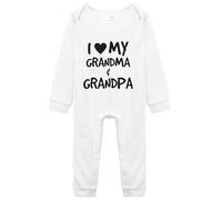 Davcielaora I Love My Grandma & Grandpa/Spoiled by The Grandfathers/Cute Infant One-Piece Baby Bodysuit Long Sleeve Rompers White