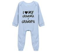 Davcielaora I Love My Grandma & Grandpa/Spoiled by The Grandfathers/Cute Infant One-Piece Baby Bodysuit Long Sleeve Rompers Blue