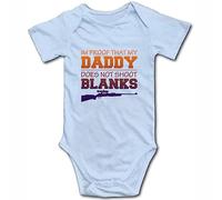 Davcielaora I'm Proof That My Daddy Does Not Shot Blanks/Hunting-Buddy/Cute Infant One-Piece Baby Bodysuit 12-18 Months