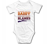 Davcielaora I'm Proof That My Daddy Does Not Shot Blanks/Hunting-Buddy/Cute Infant One-Piece Baby Bodysuit 3-6 Months