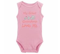 Davcielaora My Great Grandma Loves Me Cute Cartoon Elephant Baby Birth Announcement Bodysuits