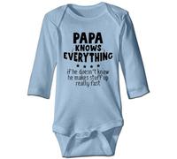 Davcielaora Papa Knows Everything Funny Baby Bodysuit Infant Rompers Newborn Clothes