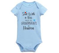 Davcielaora Sent With A Kiss From My Grandparents In Heaven Baby Birth Announcement Bodysuits