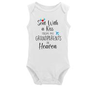 Davcielaora Sent With A Kiss From My Grandparents In Heaven Baby Birth Announcement Bodysuits