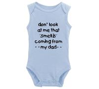 Davcielaora Unisex Baby Cotton Bodysuits Look at That Smell is Coming from My Dad Blue Sleeveless 0-3 Months