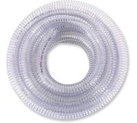 DAVCO 1-1/2" ID x 10 ft PVC Reinforced Tubing With Spiral Steel Wire, High Pressure Flexible Vinyl Hose Heavy Duty Clear Suction Tube,Non-Toxic, Vacuum Dust Collection Pipe