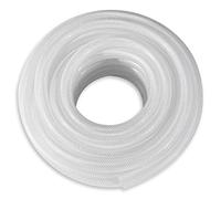 DAVCO 1/4" ID × 50 ft Heavy Duty Braided Clear Plastic Vinyl Tubing, Flexible High Pressure Reinforced PVC Vinyl Tube Hose, Non-toxic, BPA Free