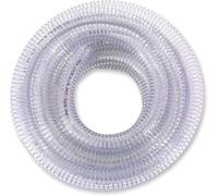 DAVCO 1" ID x 25 ft Wire Reinforced Suction Hose PVC Clear Vinyl Tubing | Flexible, non collapsible, Heavy Duty, high pressure, spiral steel wire reinforced vacuum pipe, plastic tube, Non-Toxic